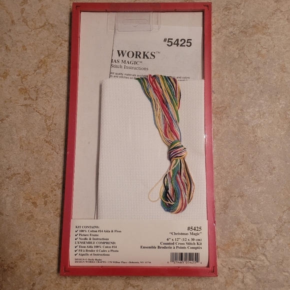 Vintage - Shelly Rasche Christmas Magic Cross Stitch with Frame 6" x 12" - Picture 2 of 4